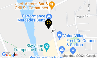 Performance Chrysler Dodge Jeep in St. Catharines map