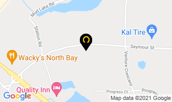 Perrin's Auto Body in North Bay map