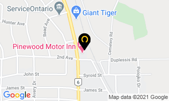 Pinewood Motor Inn in Espanola map