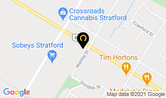 Pino's Pizza in Stratford map