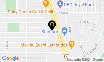 Pizza Hut in Lethbridge map