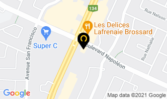 Pizza Hut in Brossard map