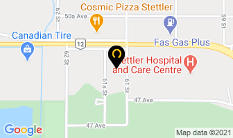 Plains Motor Inn in Stettler map