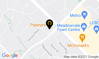 Popeyes in Mississauga map