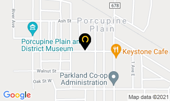 Porcupine Plain Public Library in Division No. 14 map