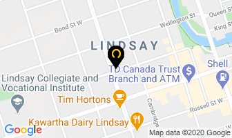 Post Church Envelopes in Lindsay map