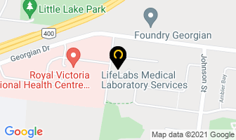 Powell Scott Dr in Barrie map
