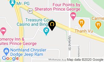 Prestige - Treasure Cove Hotel in Prince George map