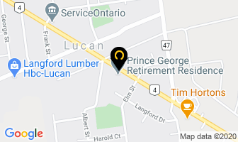 Prince George Retirement Residence in Lucan map