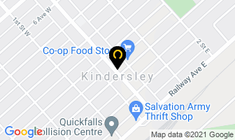 Raging River Exploration in Kindersley map
