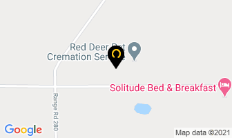 Red Deer Pet Cremation Service in Red Deer County map