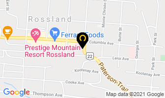 Red Mountain Village Properties in Rossland map