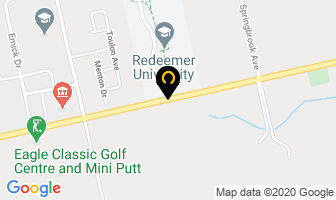 Redeemer University College in Hamilton map