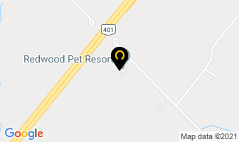 Redwood Pet Resort in Hamilton map