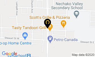 Reid Hotel in Vanderhoof map