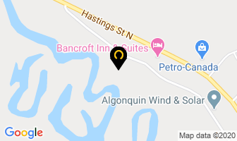 River Bend Cabins Tent Trailer Park in Bancroft map