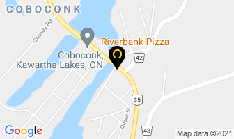 Riverbank Pizza in Kawartha Lakes map