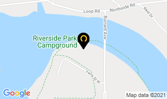 Riverside Park Campground in Vanderhoof map