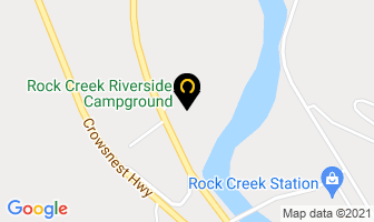 Rock Creek Riverside Campground in Rock Creek map
