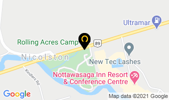 Rolling Acres Camp in New Tecumseth map