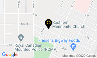 Rosthern Mennonite Church in Rosthern map