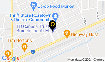 Royal Canadian Legion in Rosetown map