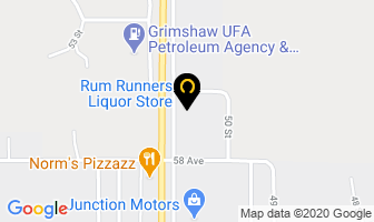 Rum Runners Liquor Store in Grimshaw map