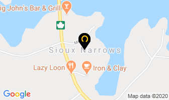 Rushing Wind Resort in Sioux Narrows Nestor Falls map