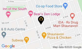 Sacred Heart School in Shaunavon map
