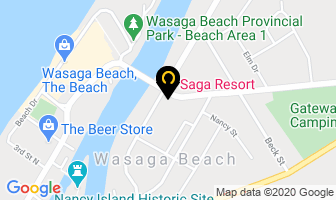 Saga Resort in Wasaga Beach map