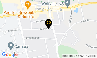 Salmon Ted & Lucy in Wolfville map