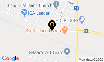 Sandhills Insurance in Leader map
