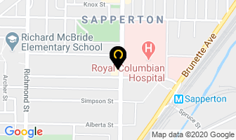 Sapperton Dental in New Westminster map