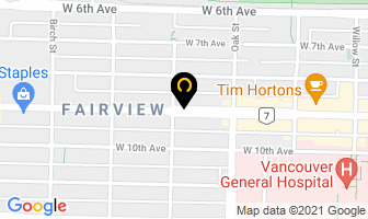 Sarah Turner Counselling in Vancouver map
