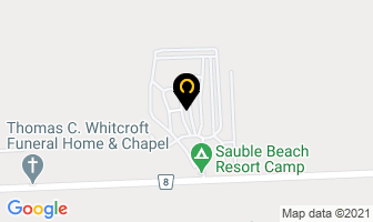 Sauble Beach Resort Camp in Sauble Beach map