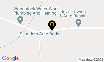 Saunders Auto Body Ltd in Woodstock map