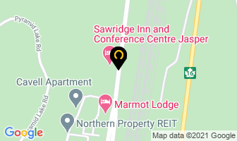 Sawridge Hotel & Conference Centre in Jasper map