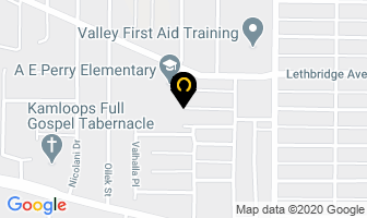 School District No 73 (Kamloops/thompson) A E Perry Elementary School in Kamloops map