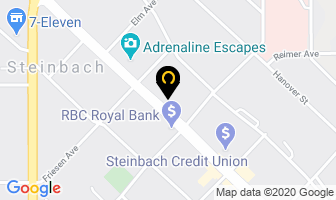 Scotiabank in Steinbach map
