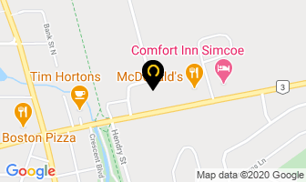 Simcoe Collision Centre in Simcoe map