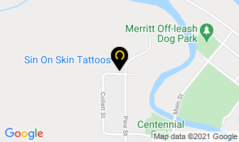 Sin On Skin Tattoos in Merritt map
