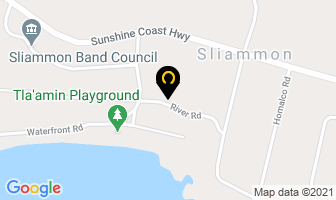 Sliammon (Tla'amin) Community Health Services in Powell River map