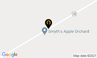 Smyth's Apple Orchard in Iroquois Falls map