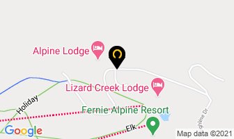 Snow Creek Lodge in Fernie map