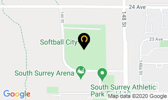 Softball City in Surrey map