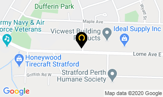 Southwest Ontario Veterinary in Stratford map