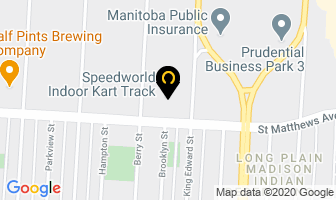 Speedworld Indoor Kart Track in Winnipeg map