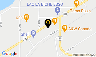Squirrely's Car Wash in Lac la Biche map