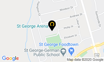 St George Arena in Hinton map