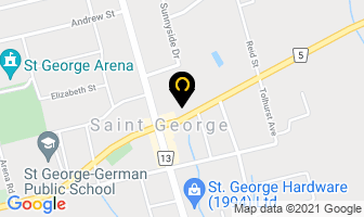 St George United Church in Hinton map